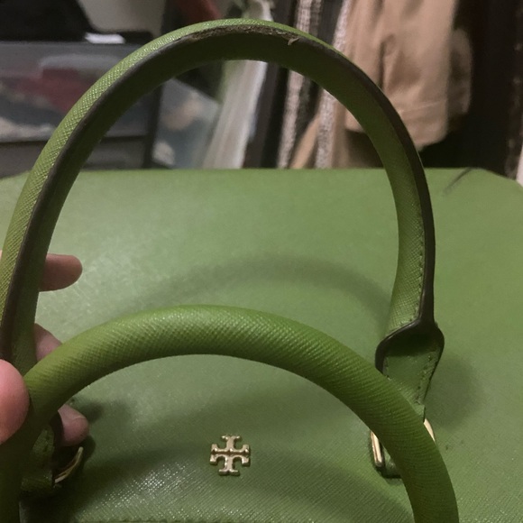 Authentic Tory Burch green tote top handle - Picture 6 of 7